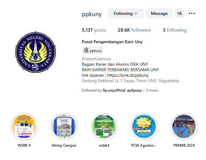 PPK UNY Instagram Profile